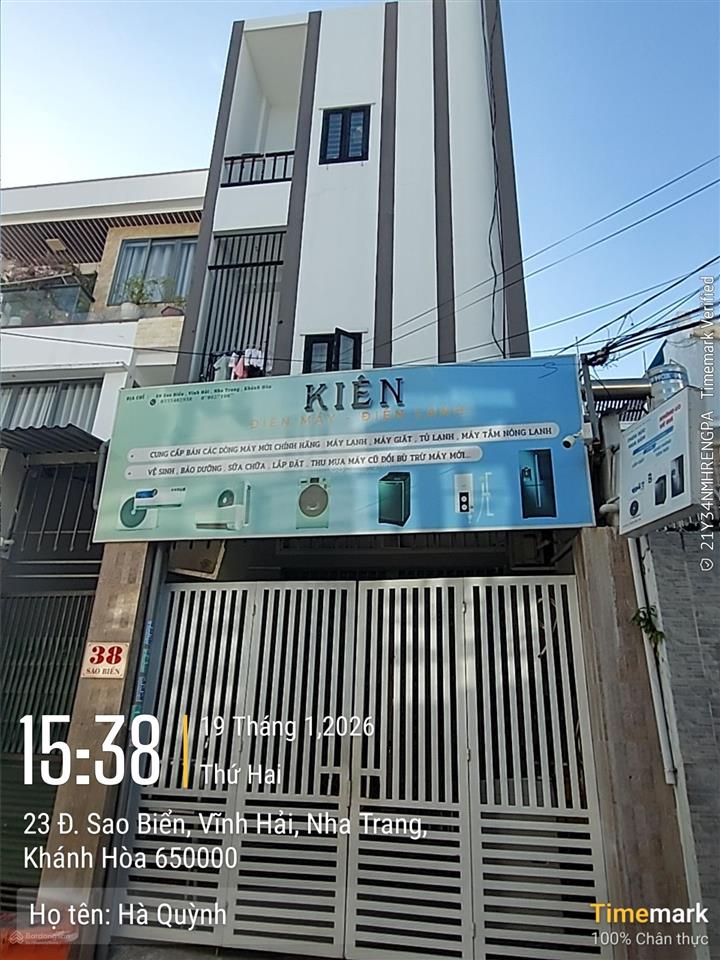 Bán nhà 3 tầng gần biển, hướng đông, đường sao biển, vĩnh hải, nha trang. dt 117.6m2 dòng tiền 25tr