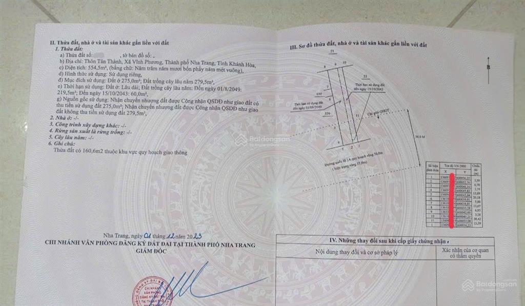 Bán đất mặt tiền ql1, bắc nha trang, ngay ngã ba sợi, đối diện đường nguyễn xiển nhìn qua.giá 23 tr