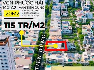 Lô đất đường a2, văn tiến dũng, vcn phước hải duy nhất đang giao dịch với giá chỉ hơn 97 triệu/m2