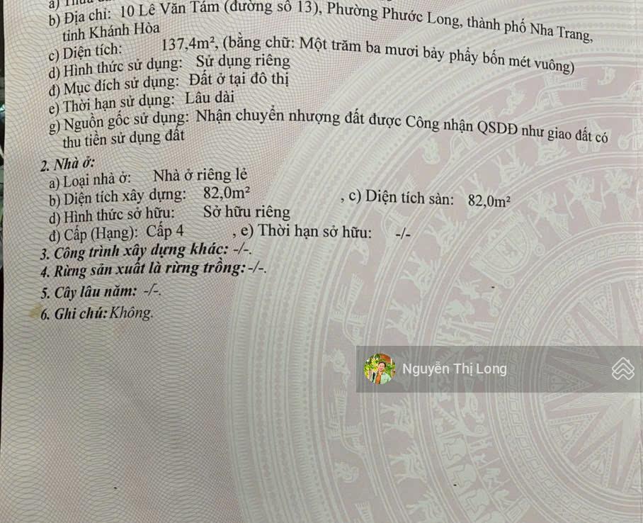 Bán đất mặt tiền đường lê văn tám phước long