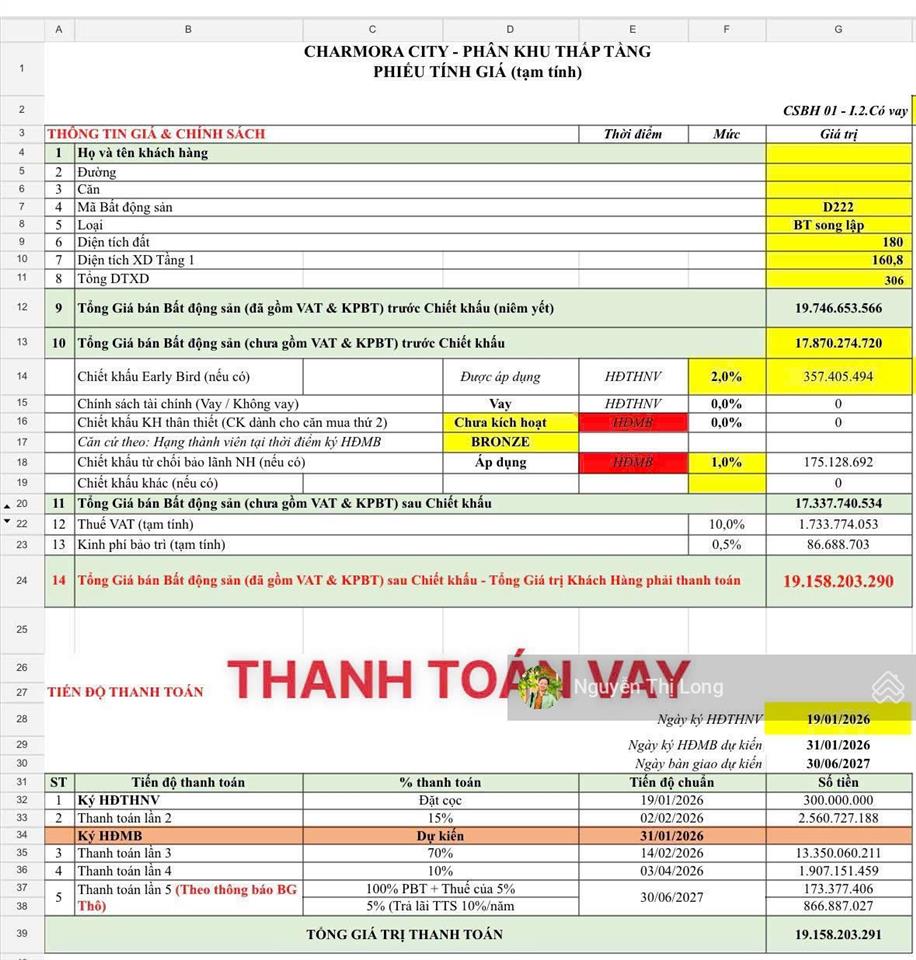 Biệt thự song lập charmora city giá chủ đầu tư
