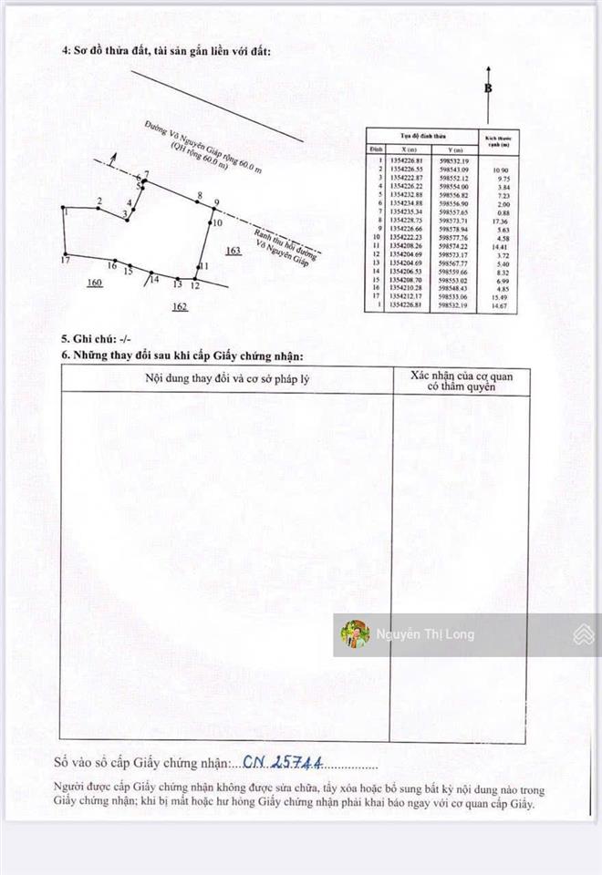 Bán đất mặt tiền đường võ nguyên giáp full thổ cư ngang 23m