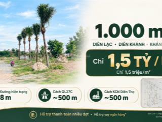 Bán đất cln 1.000m² tại diên lạc, diên khánh giá chỉ 1,5 triệu/m²