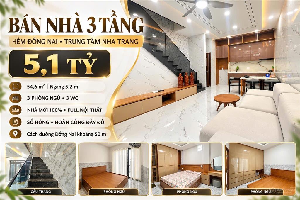 Bán nhà 3 tầng hẻm đồng nai trung tâm nha trang