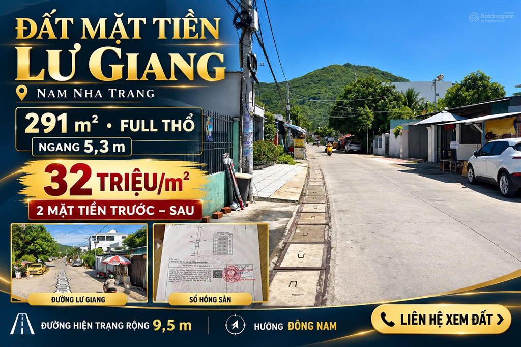 Bán lô đất mặt tiền đường lư giang, nam nha trang chỉ 32tr/m2