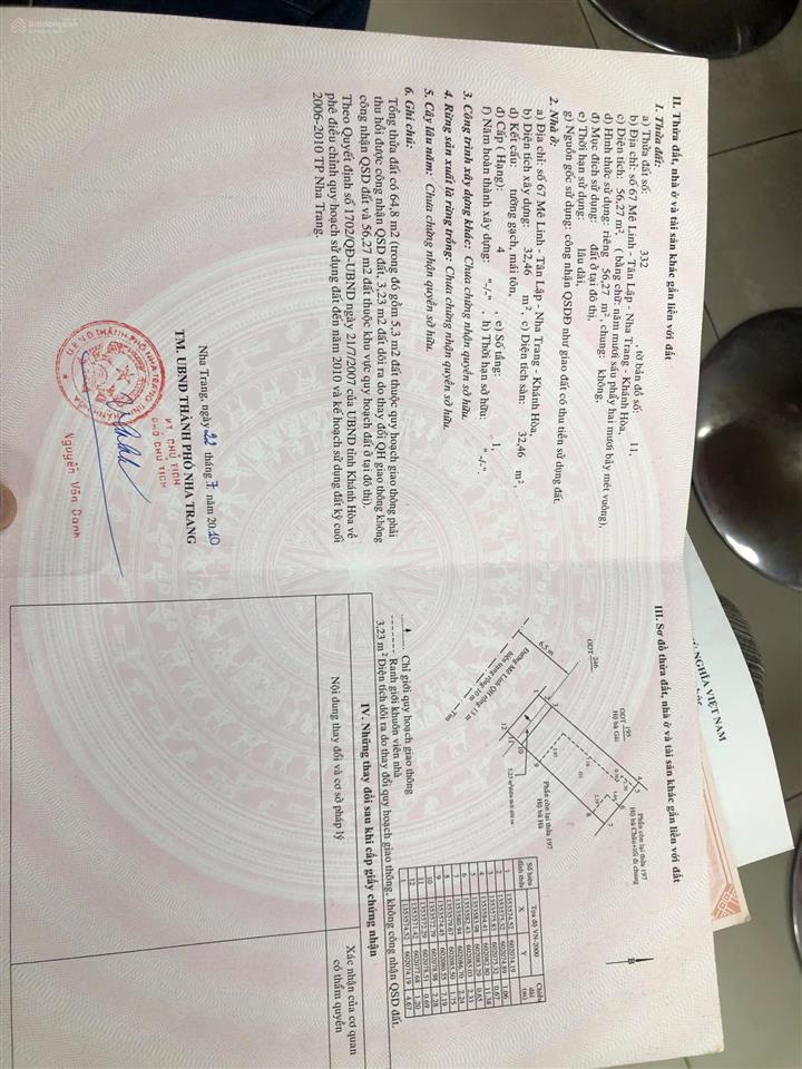 Bán nhanh lô đất đẹp mặt tiền mê linh nha trang cách biển vài trăm mét