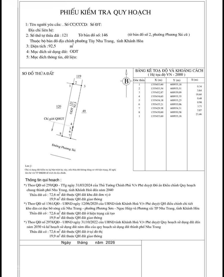 Bán đất tặng nhà mặt tiền phương sài  tp nha trang phù hợp kinh doanh buôn bán