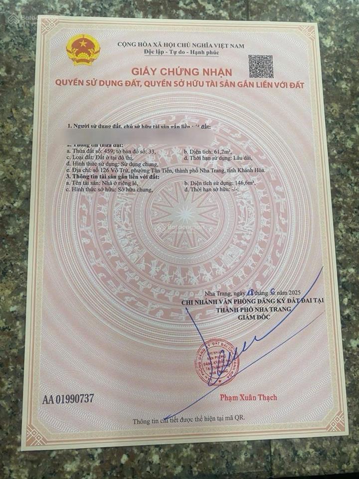 Nhà mặt tiền bàn cờ võ trứ nha trang giá 13 tỷ 500 siêu hạ giá cần bán gấp