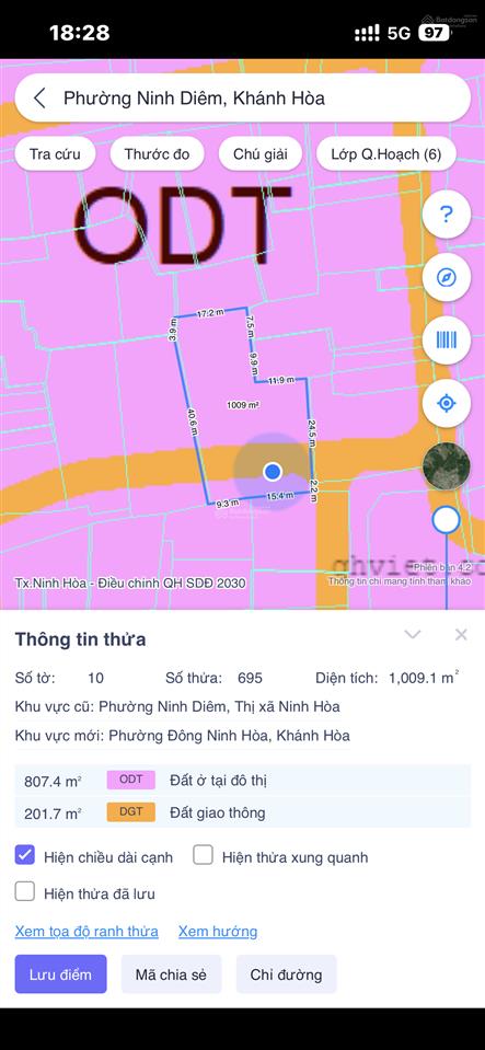 Bán đất 1000m2, 9,8 tỷ tại trương công kỉnh, ninh diêm, ninh hòa