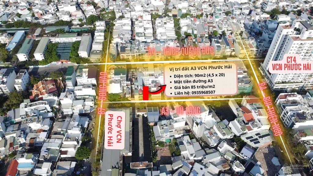 Bán đất vị trí đẹp mặt tiền đường a3  vũ lăng  kđt vcn phước hải. giá rẻ nhất khu vực phước hải