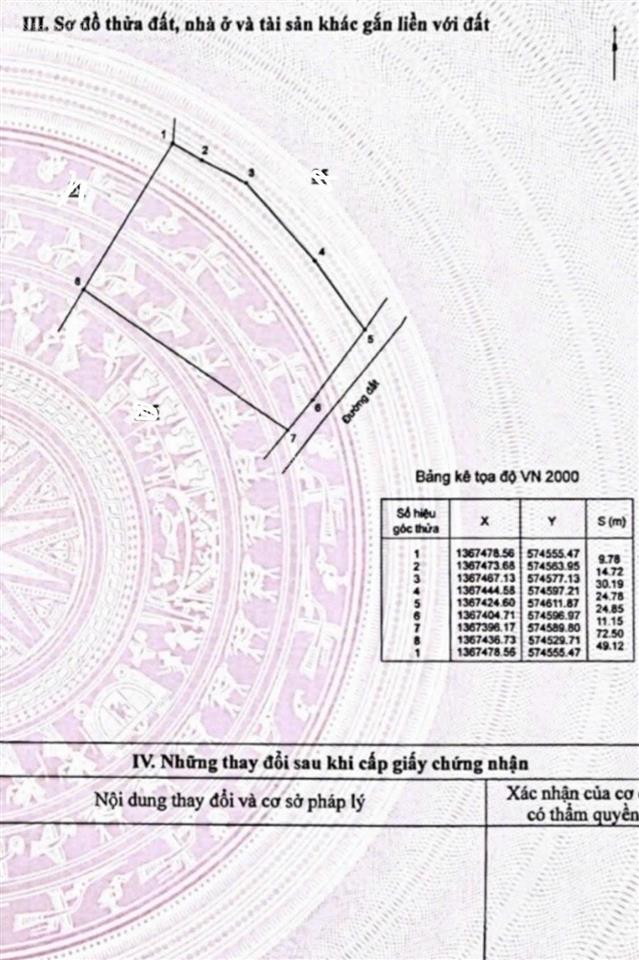 Cần bán gấp 3476,8m2 mặt tiền 36m có thể chia 3 lô