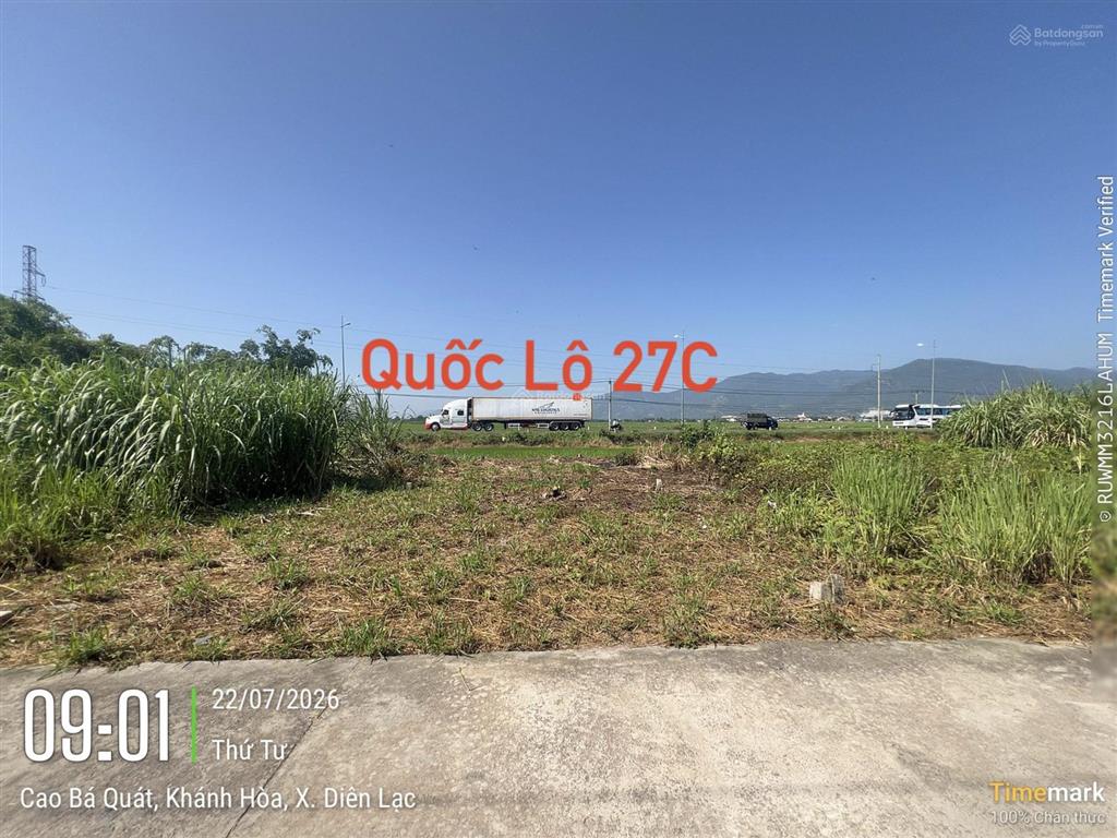 Bán đất mặt tiền ql27c rộng 80m, diên lạc, khánh hoà