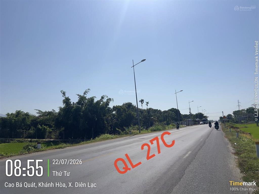 Bán đất mặt tiền ql27c rộng 80m, diên lạc, khánh hoà