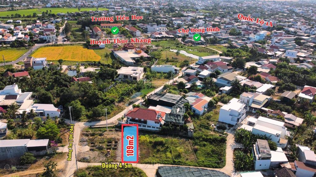 Chính chủ kẹt bán lô đất diên toàn. cách trường học và chợ đông dinh chỉ 150m. giá rẻ