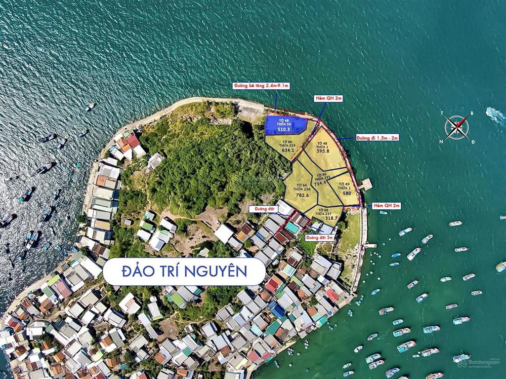 Chính chủ bán lô đất tại trực diện biển tại đảo trí nguyên nha trang, 510m2, full thổ cư, có sổ