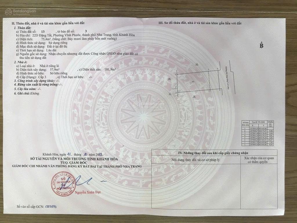 Bán nhà 2 tầng hẻm ô tô đặng tất nha trang gần biển