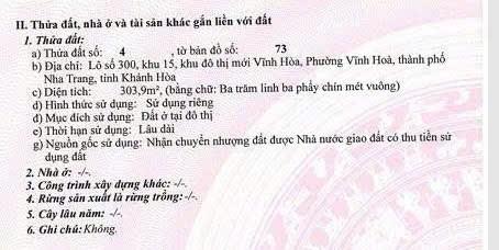 Bán lô đất đường xuân thủy khu đô thị mới vĩnh hòa nha trang