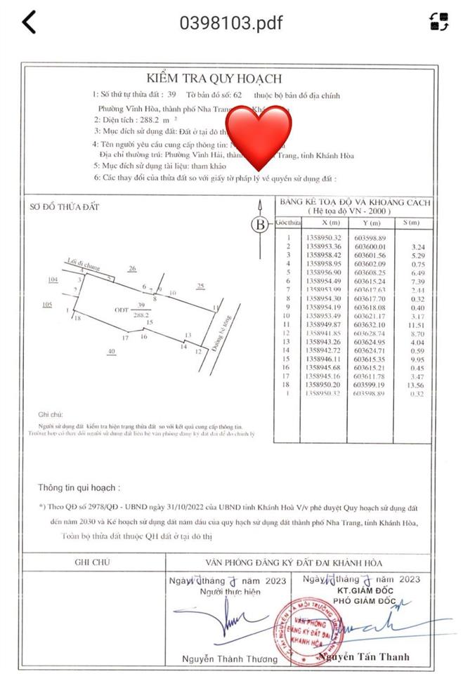 Bán 80tr/m2 đất phạm văn đồng, vĩnh hoà, bắc nha trang. dt 288m2 (ngang 8,7m), sát biển.