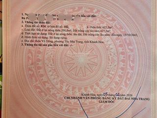 Bán đất mặt tiền võ nguyên giáp, vĩnh trung, tây nha trang. dt 627,5m2 (ngang 18m)  giá 23,2 tỷ