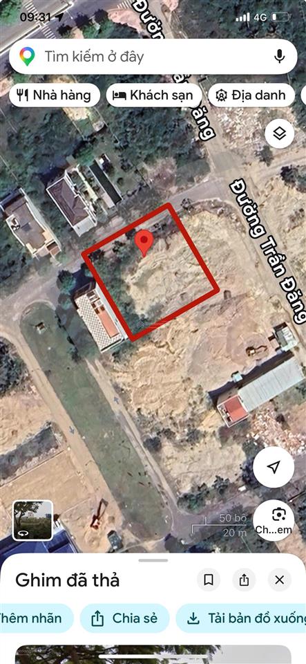 Bán đất xây biệt thự đường huỳnh văn nghệ, p. bắc nha trang. dt 272,7m2 (ngang 10m)  giá 50tr/m2