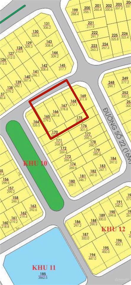 Bán đất xây biệt thự đường huỳnh văn nghệ, p. bắc nha trang. dt 272,7m2 (ngang 10m)  giá 50tr/m2