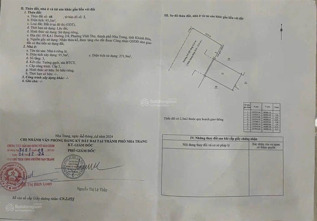 Bán nhà 3 tầng đường 2/4  bắc nha trang. dt 123,5m2  giá 17 tỷ. vị trí vip kdbb gần đh nha trang