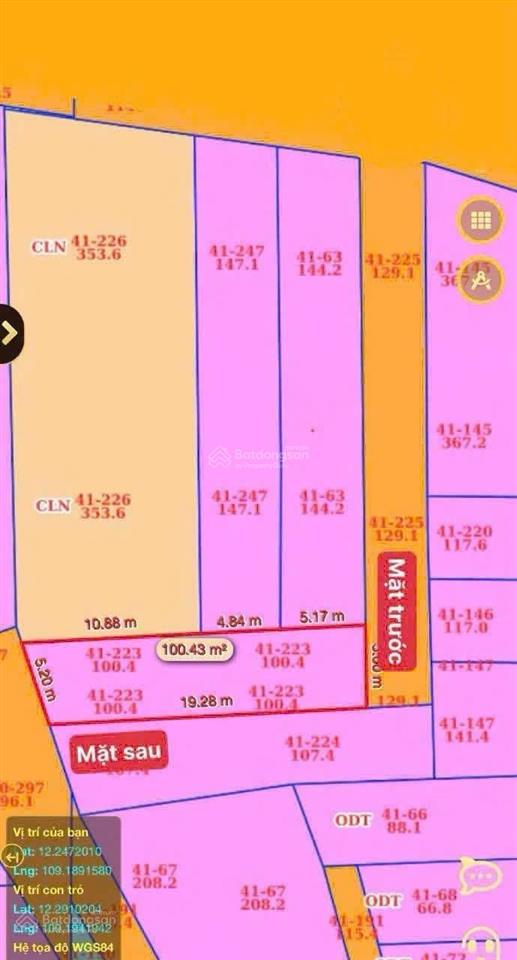 Bán đất giá rẻ, dt 100m2  giá 36,5 tr/m2. hẻm nguyễn chích, vĩnh hoà, bắc nha trang. cạnh chung cư