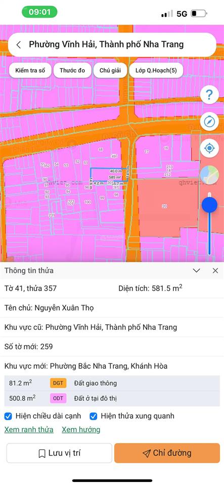 Bán đất đường sao biển, vĩnh hoà, nha trang. dt 581,6m2 (ngang 14m)  giá bán 42 tỷ. đất gần biển.
