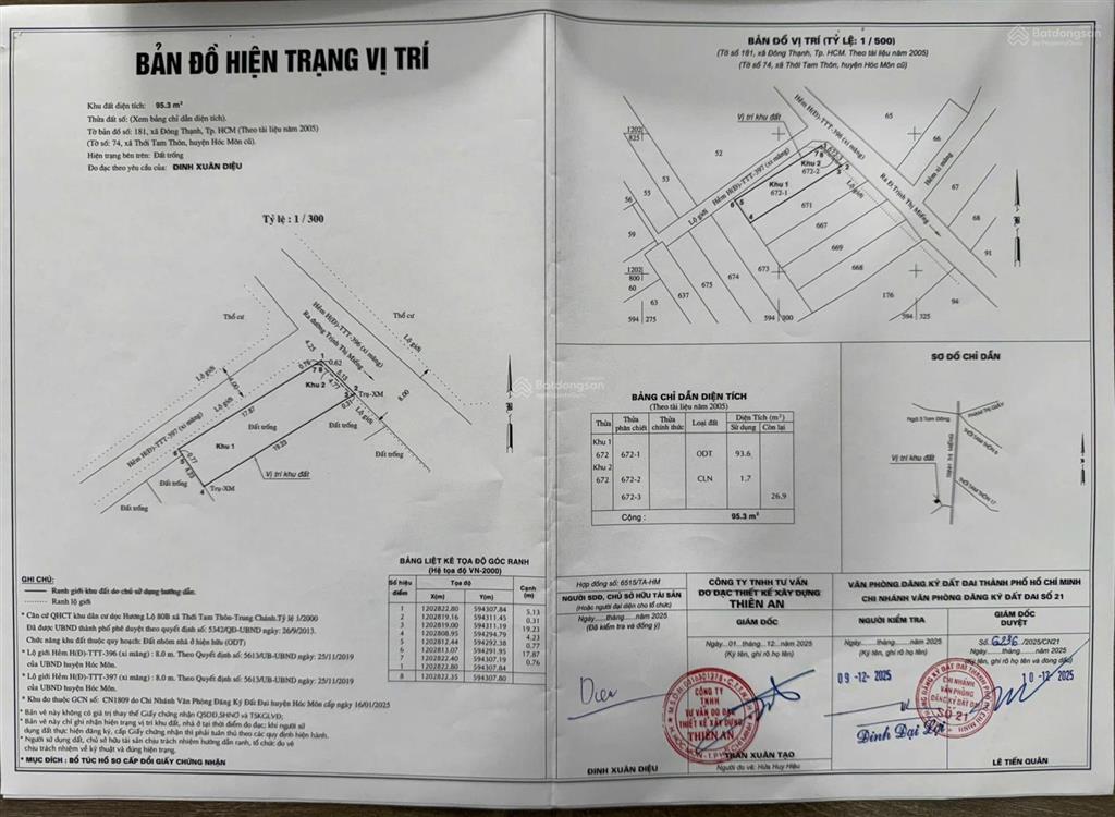 Bán đất góc 2 mt hẻm trịnh thị miếng, đông thạnh, hóc môn, tp. hồ chí minh. dt 95,3m2 giá 4,99 tỷ