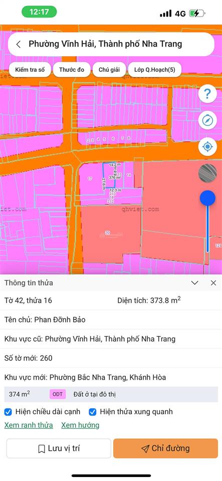 Bán đất xây ks tại nha trang, dt 373,8m2  giá 56 tỷ tại đường củ chi, vĩnh hải. cạnh bãi tắm biển