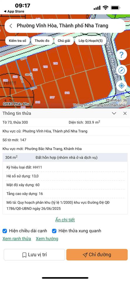 Bán đất bến du thuyền nha trang 303,9m2  giá 42,5 tr/m2. đường xuân thuỷ, vĩnh hoà. giá siêu rẻ