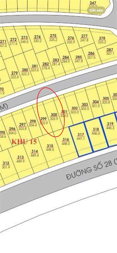 Bán đất bến du thuyền nha trang 303,9m2  giá 42,5 tr/m2. đường xuân thuỷ, vĩnh hoà. giá siêu rẻ