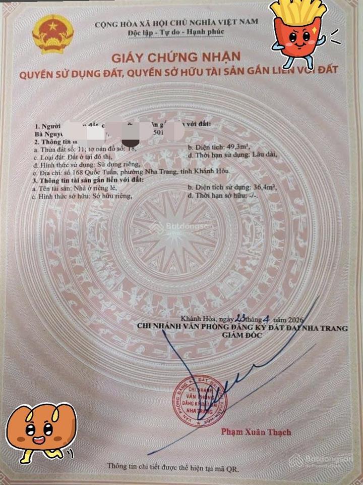 Nhà trung tâm tp nha trang, hẻm rộng thông thoáng. giá 3 tỷ 750 triệu