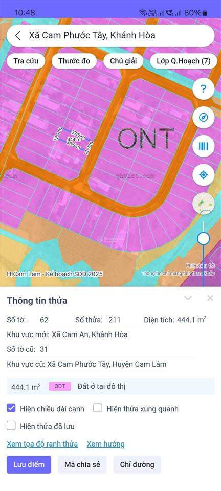 Cần bán 444m² thổ cư khu tái định cư cam phước tây cam lâm giá 1.3 tỷ