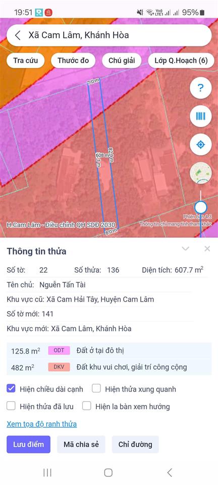 Chủ cần tiền hạ giá bán đất đường nhựa cam hải tây 607 m2 có nhà cấp 4 giá 3tr/m2