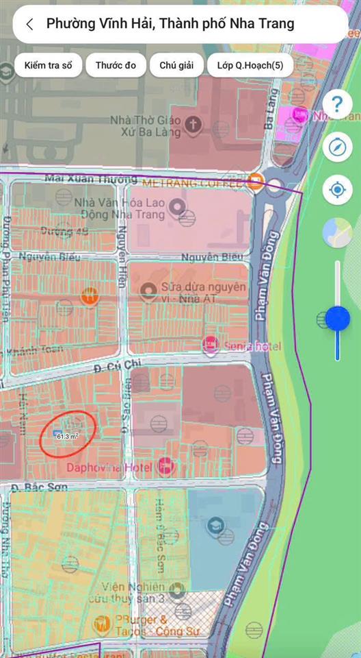 Bán đất gần biển hòn chồng chỉ 250m ra biển 61.3m2, ngang 5.5m. giá 3,65 tỷ