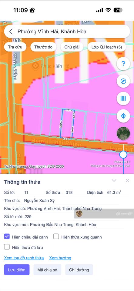 Bán nhà đất hẻm 1 thái phiên  p. vĩnh hải, cách biển 1.8 km, 61.3m2, ngang 5m. giá chỉ 3.1 tỷ
