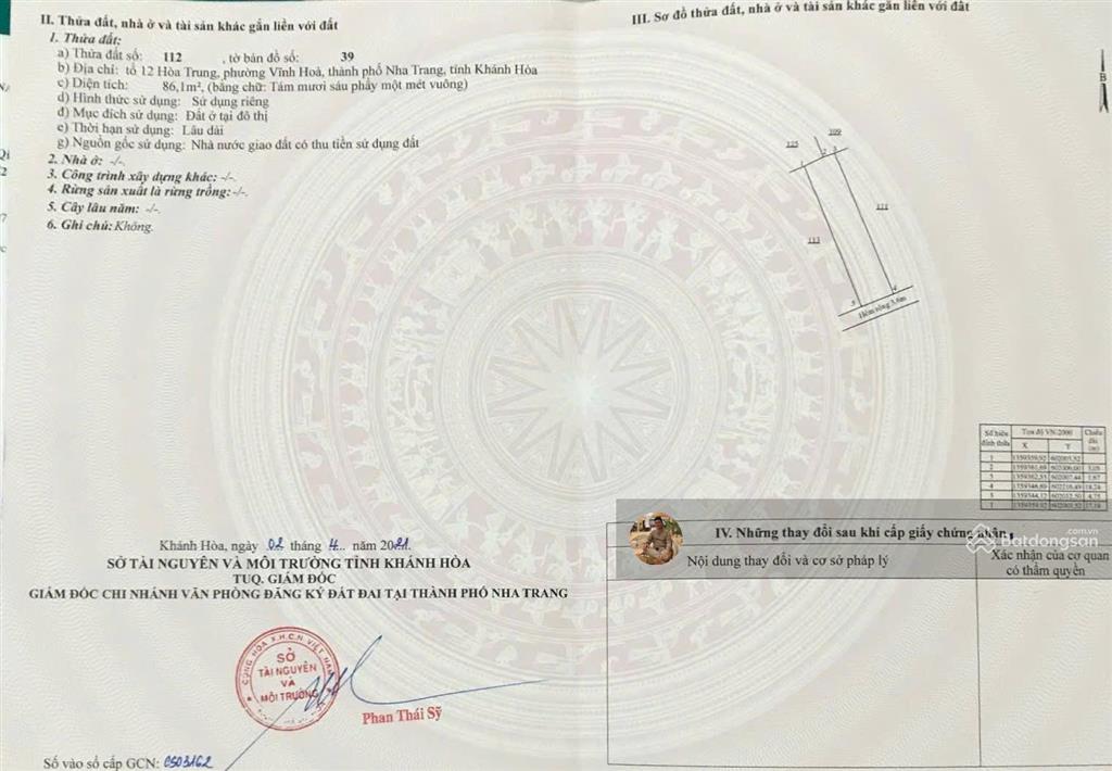 Chính chủ gửi bán lô đất hẻm 2/4. giá đầu tư khu quân đội z753. 86.1m2. giá chỉ 3.3 tỷ