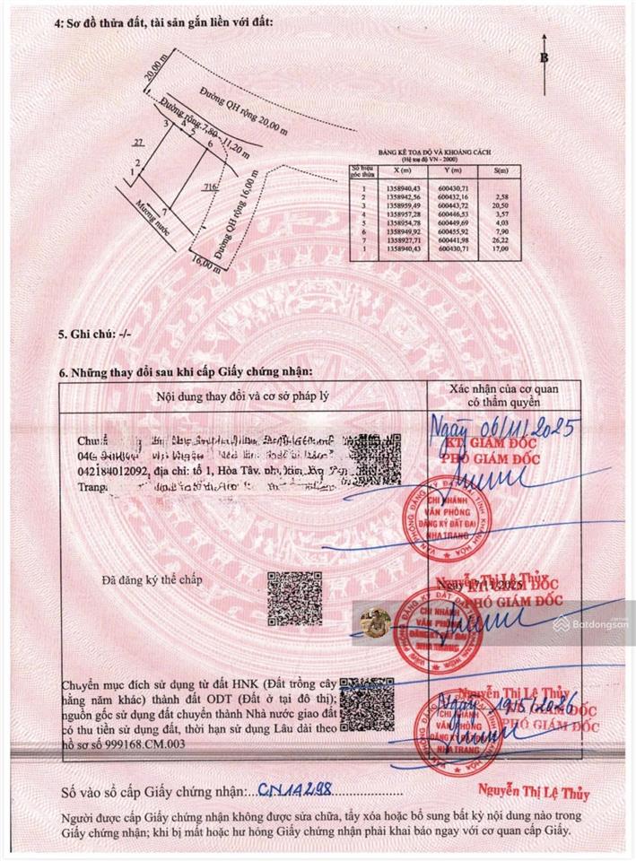 Bán lô đất mặt đường mai thị dõng, hòn nghê  nha trang . giá chỉ 25 triệu/m2