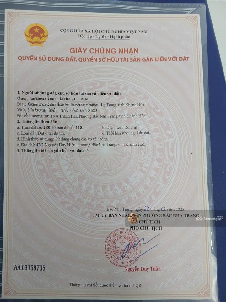 Bán đất 2 mặt tiền hẻm ô tô nguyễn duy hiệu, vĩnh hoà. 155.3m2, ngang 7.9m. 8.6tỷ
