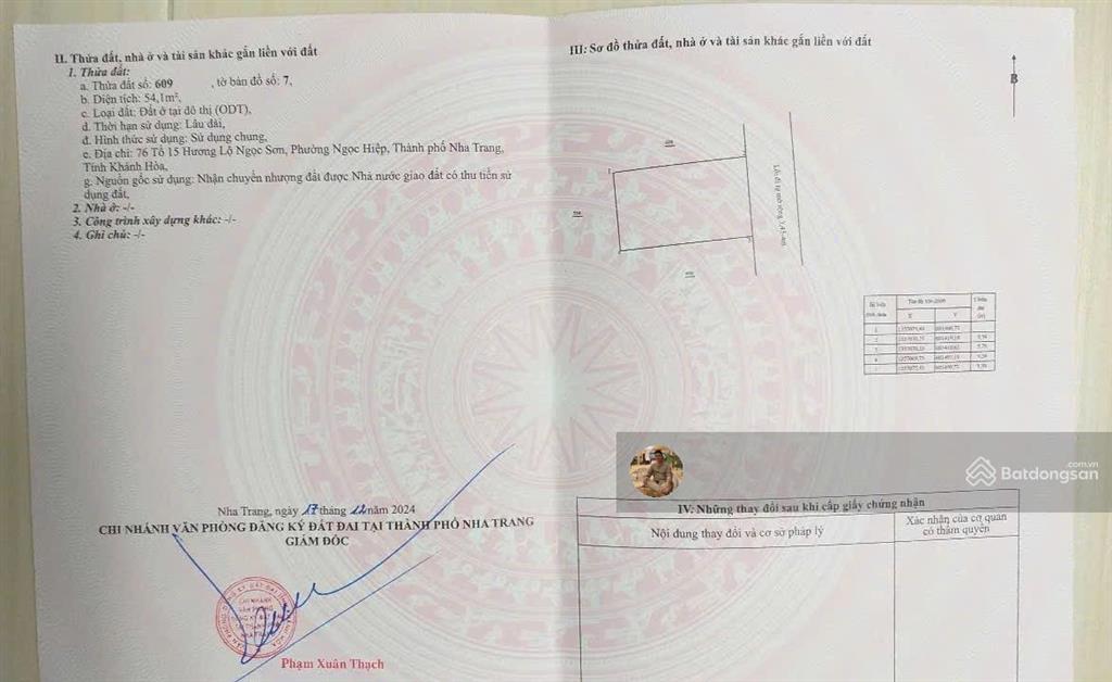 Chính chủ nhờ bán lô đất hẻm ngô đến, p. ngọc hiệp, 54m2, ngang 5,7m. giá chỉ 2,4 tỷ