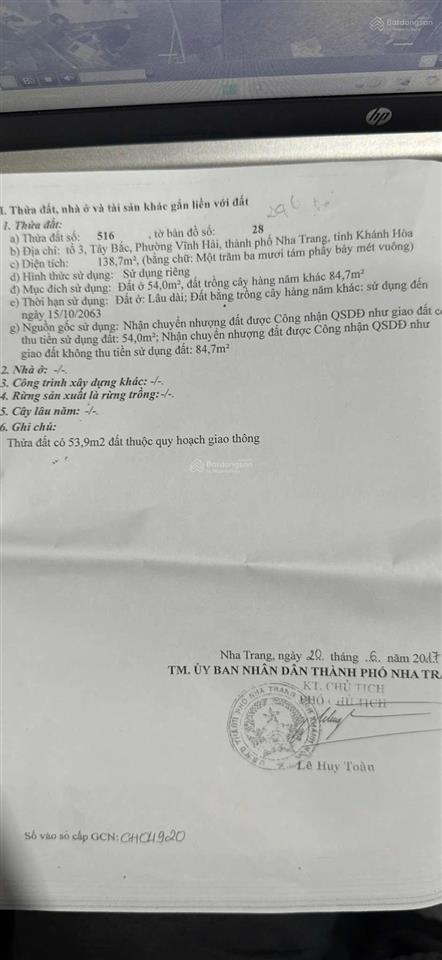 Chính chủ gửi bán đất mặt tiền phú xương, phường vĩnh hải. 84m2, ngang 5m, giá 4,5 tỷ
