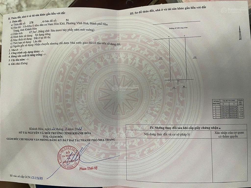 Chính chủ gửi bán đất hẻm 5m đặng nguyên cẩn bắc nha trang | cách biển chỉ 500m  giá 4,9 tỷ