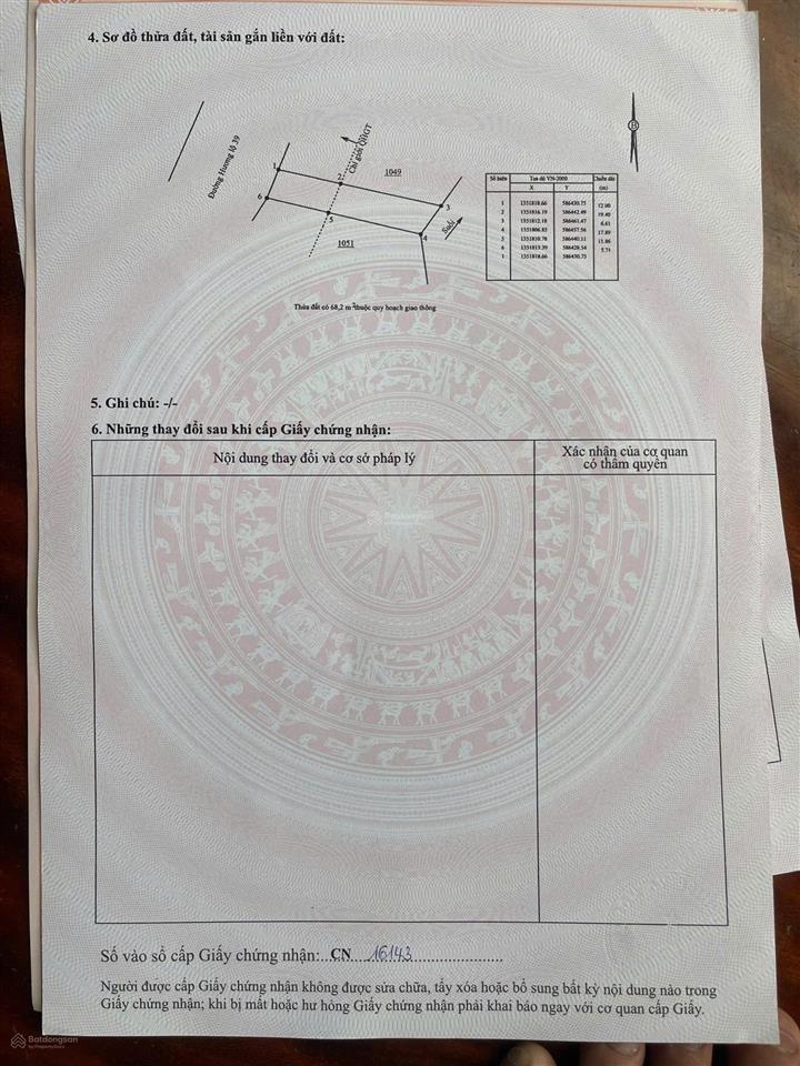 Bán lô đất thổ cư mặt tiền hương lộ 39 suối hiệp.  0969 876 ***