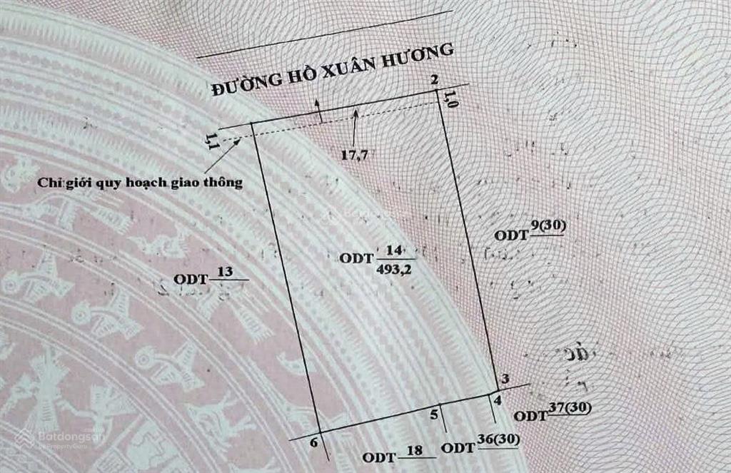 Bán đất vuông vức mặt đường hồ xuân hương cam lâm 493,2m2 mặt tiền 18m