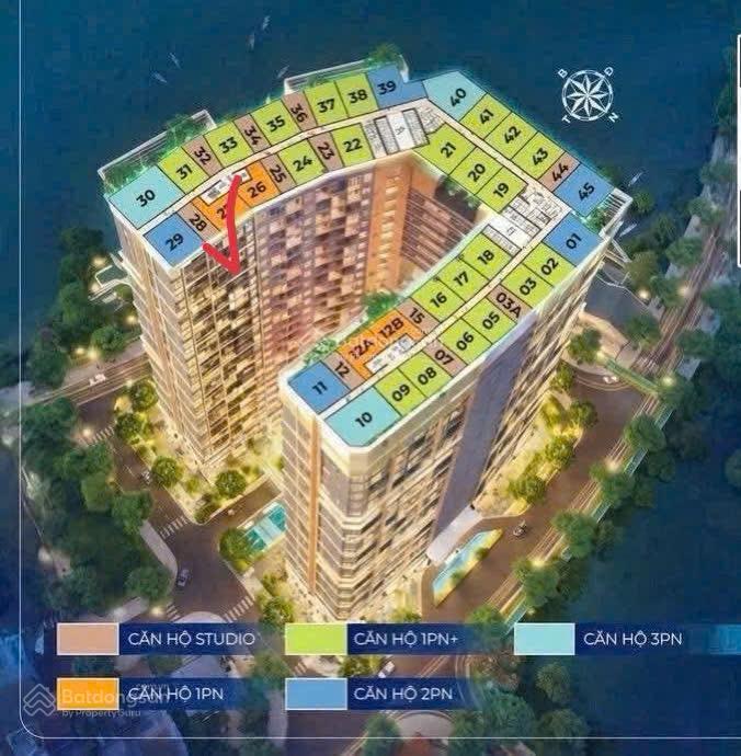 Bán căn studio liền kề căn góc, view đẹp thoáng mát, tầng cao. dự án charmora city