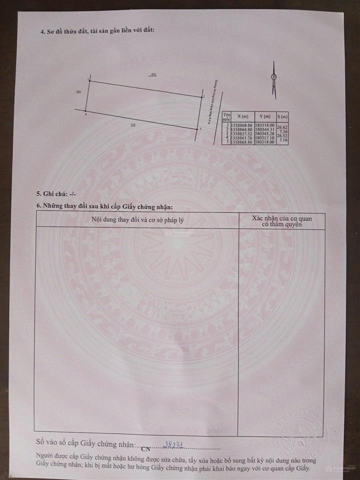 Chính chủ bán đất nền khu dân cư hiện hữu