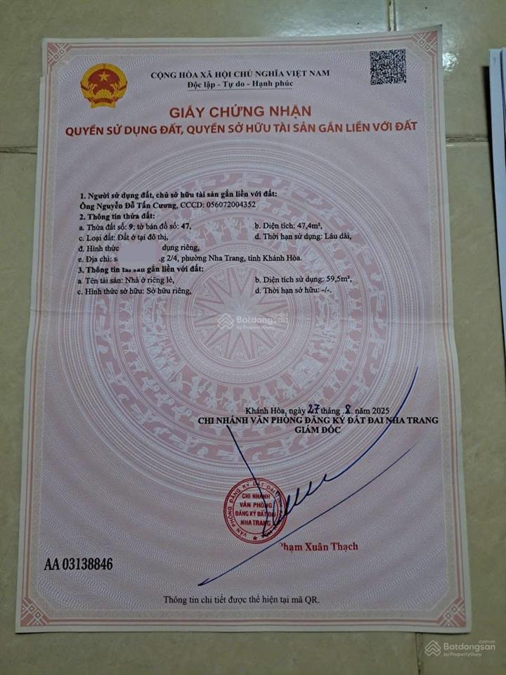 Cần bán nhà thương lượng thiện chí nha trang, bán nhà đường 2/4, phường nha trang giá 3ỷ2 gần biển