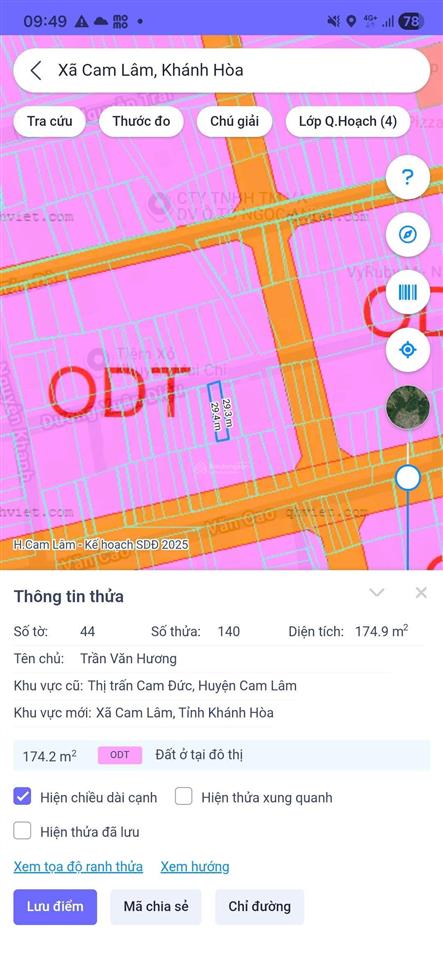 Lô đất full thổ cư 175 m2 tại đường xuân diệu  chợ cam đức, trong ranh dân cư không bị quy hoạch