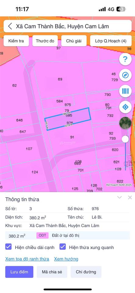 Cam thành bắc giáp bàn cờ cam đức đường ô tô chỉ 8.4 triệu/m2 đất ở an toàn qh 2045, ngang 10 m
